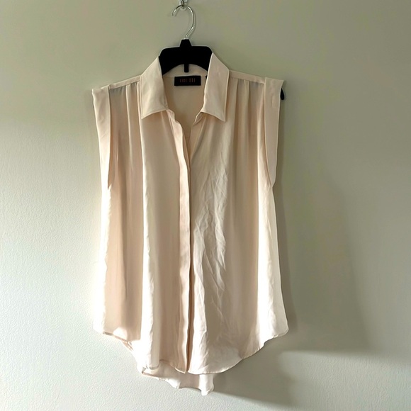TRUTH BY REPUBLIC Sleveless Button Down Shirt Blouse Bare Pink Sz M - Picture 1 of 14